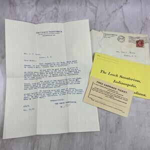 1909 The Leach Sanitorium Indianapolis IN Welcome Packet TH2-Y1